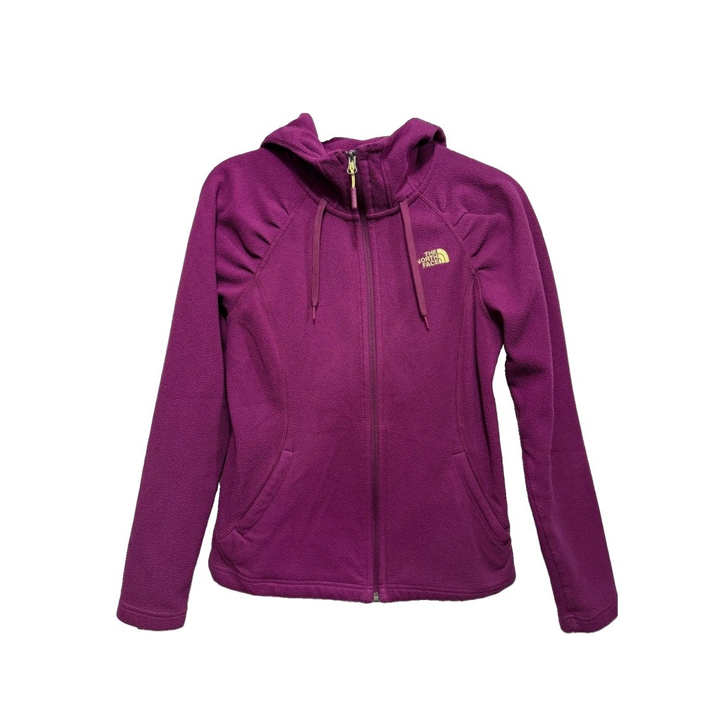 The North Face Womens Purple Fleece Hoodie Jacket Full Zip Pocket Small Outdoors